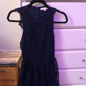 Francesca’s Navy Blue High Neckline Dress (Extra Small)